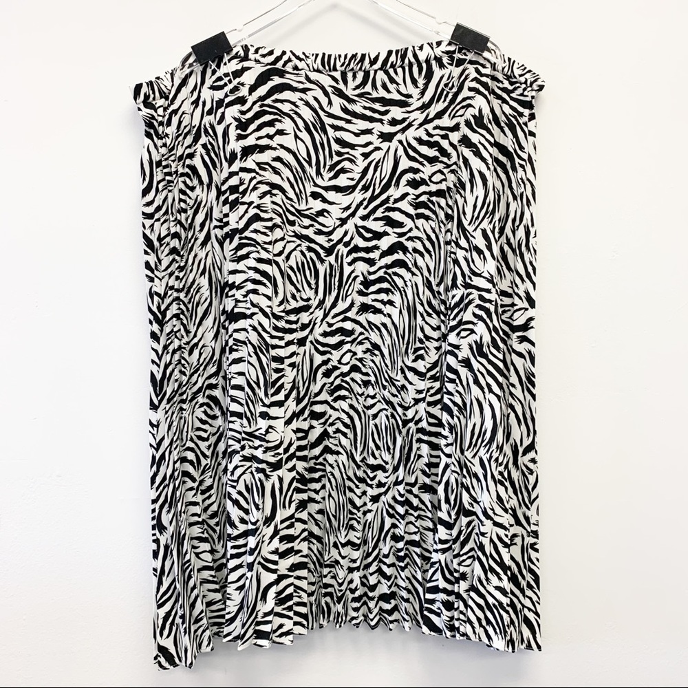 Halogen Black and White Zebra Print A-Line Skirt